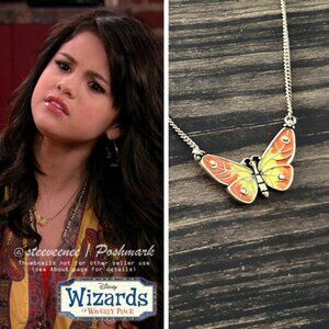 Yellow and Orange Enamel Butterfly Necklace ASO Alex Russo